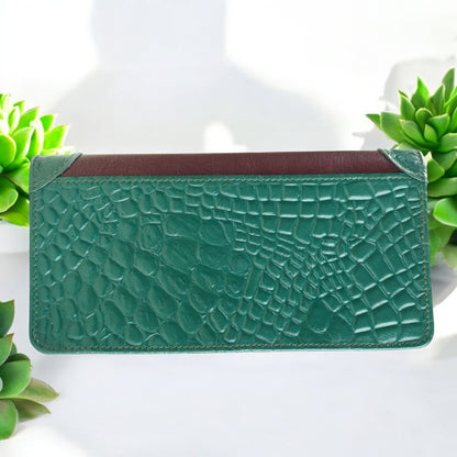 OLAND Luxury Crocodile Pattern Long Wallet